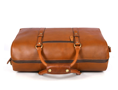 Taranto Leather Weekender Bag - Chestnut