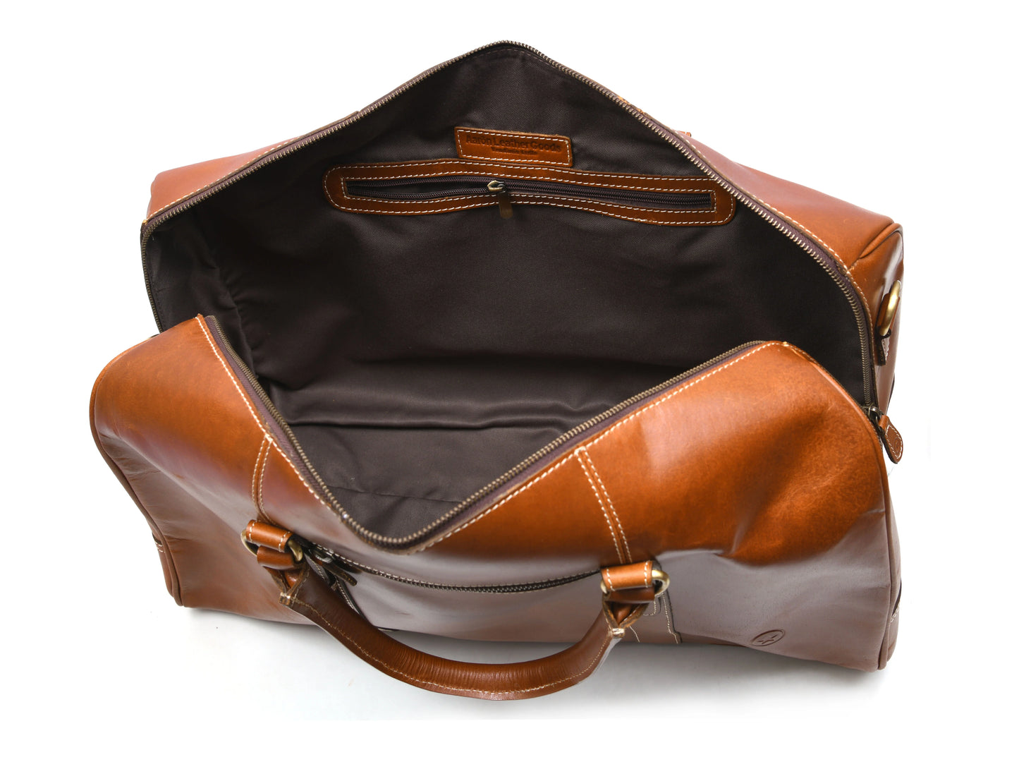 Taranto Leather Weekender Bag - Ochre Brown