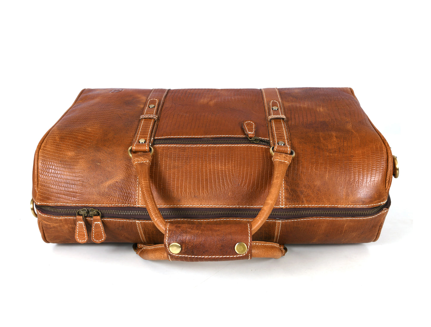 Taranto Leather Weekender Bag - Gingerbread