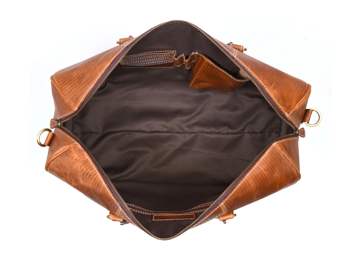 Taranto Leather Weekender Bag - Gingerbread