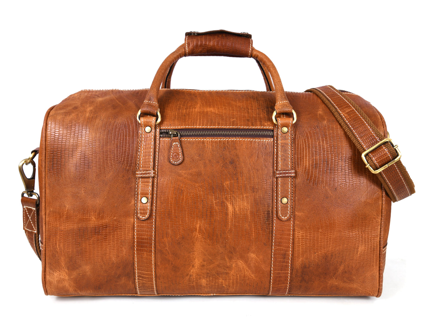 Taranto Leather Weekender Bag - Gingerbread