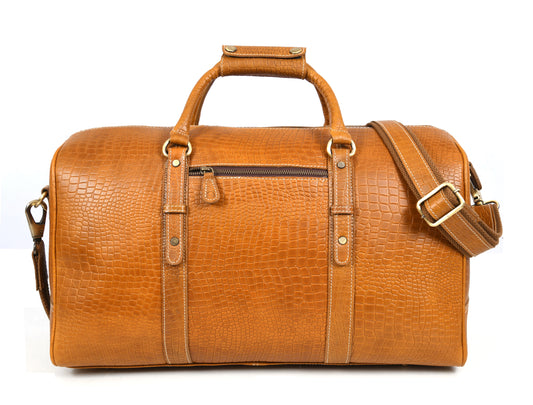 Taranto Leather Weekender Bag - Sulfur Tan