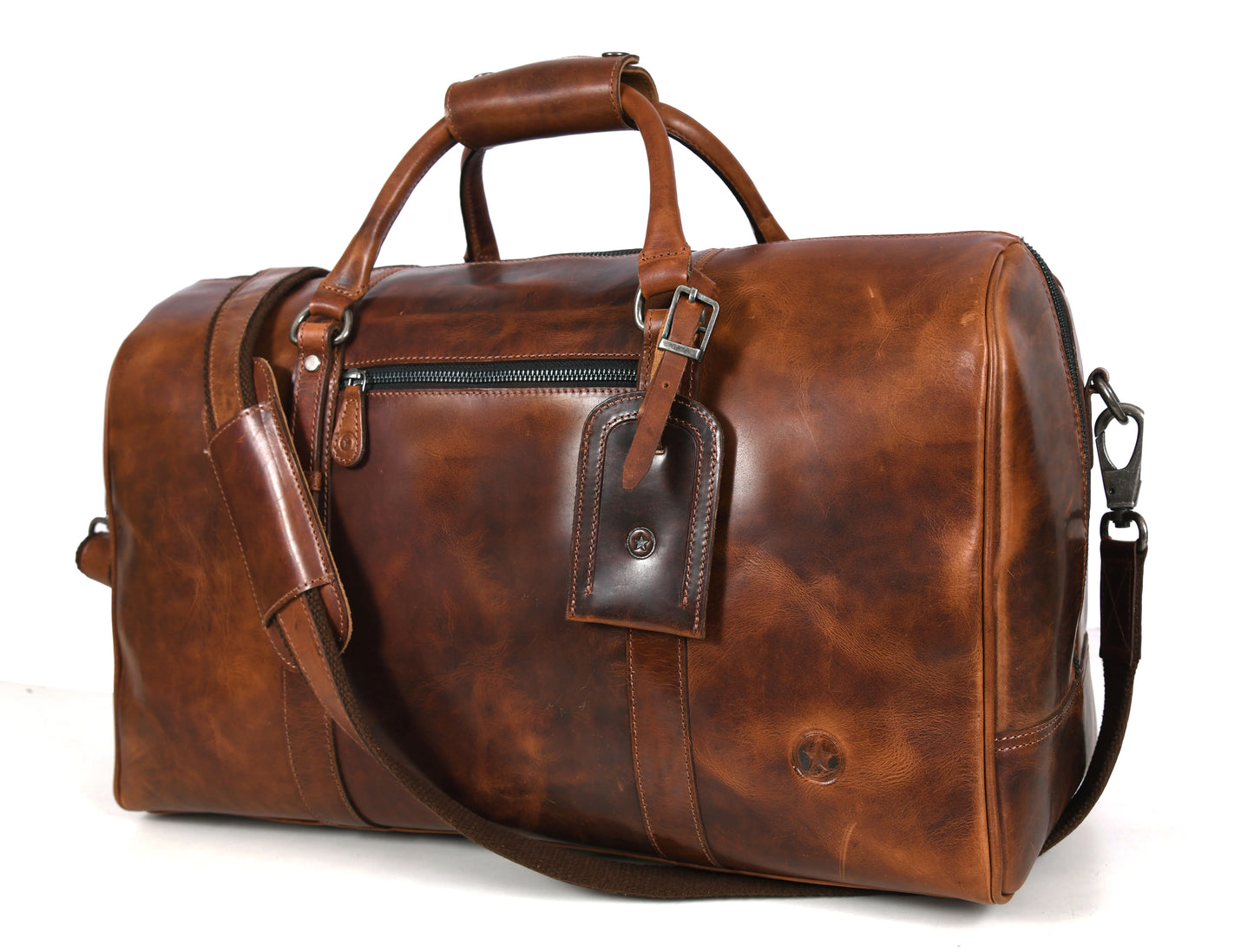 Taranto Leather Weekender Bag - NY Brown