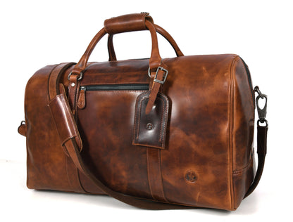 Taranto Leather Weekender Bag - NY Brown