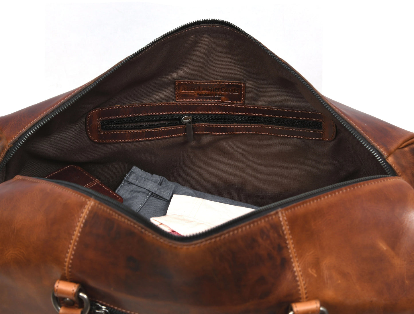 Taranto Leather Weekender Bag - NY Brown