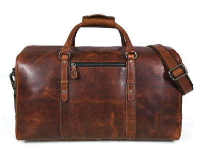 Taranto Leather Weekender Bag - NY Brown