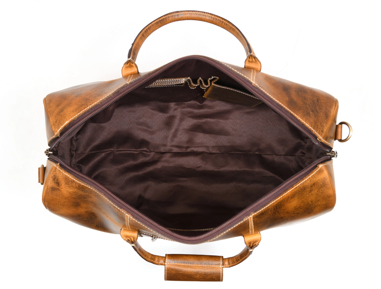 Taranto Leather Weekender Bag - Hickory