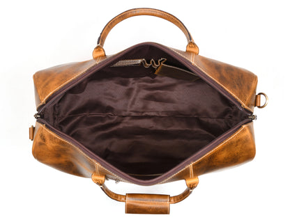 Taranto Leather Weekender Bag - Hickory