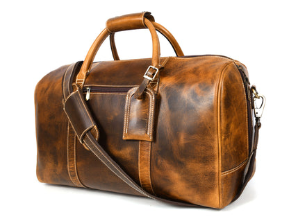 Taranto Leather Weekender Bag - Hickory