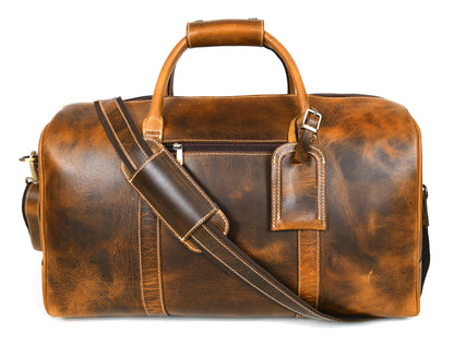 Taranto Leather Weekender Bag - Hickory