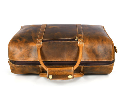 Taranto Leather Weekender Bag - Hickory