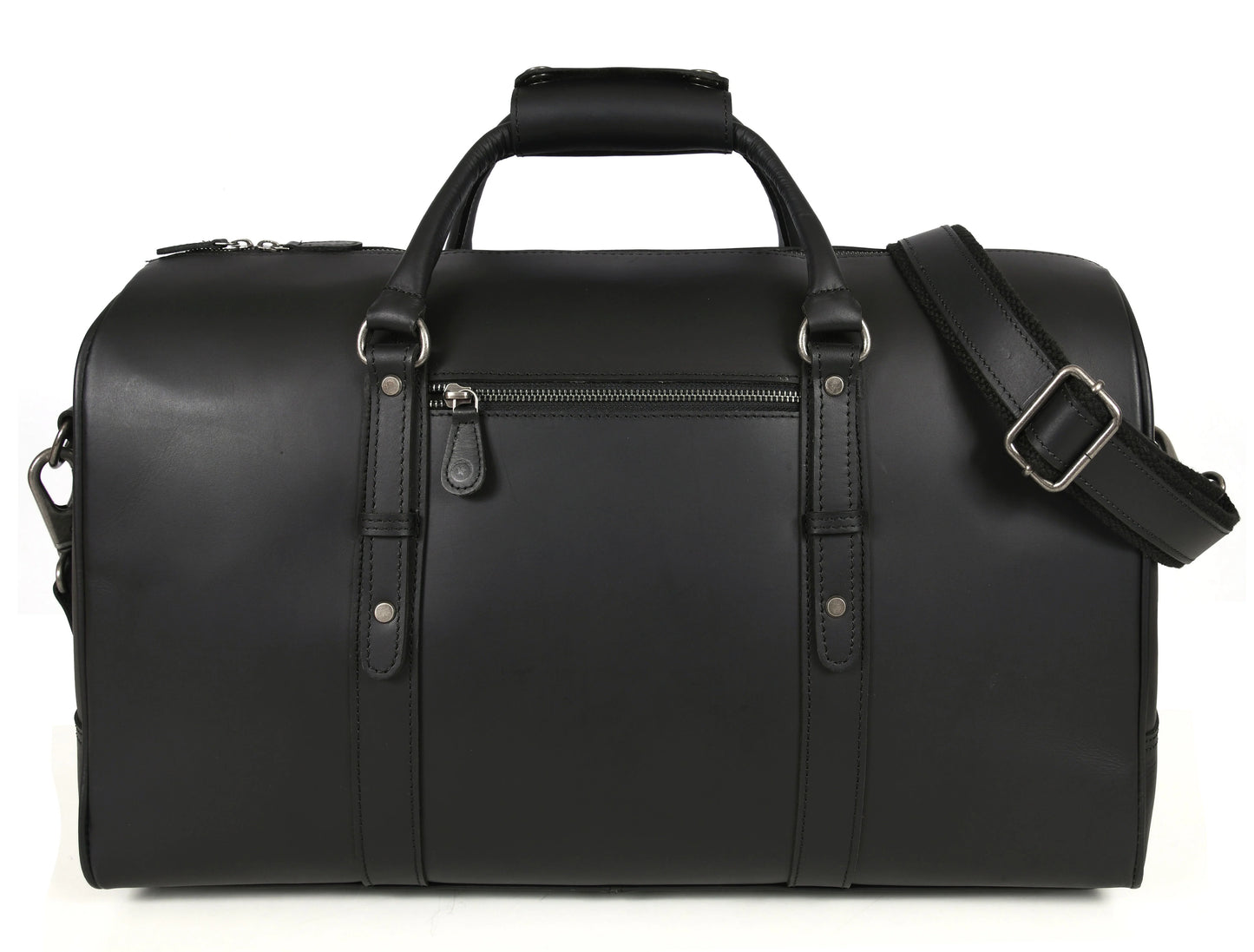 Austin Leather Overnight Bag Combo- Raven Black