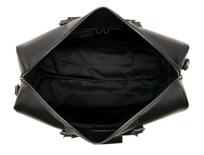 Austin Leather Overnight Bag Combo- Raven Black