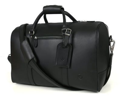 Austin Leather Overnight Bag Combo- Raven Black