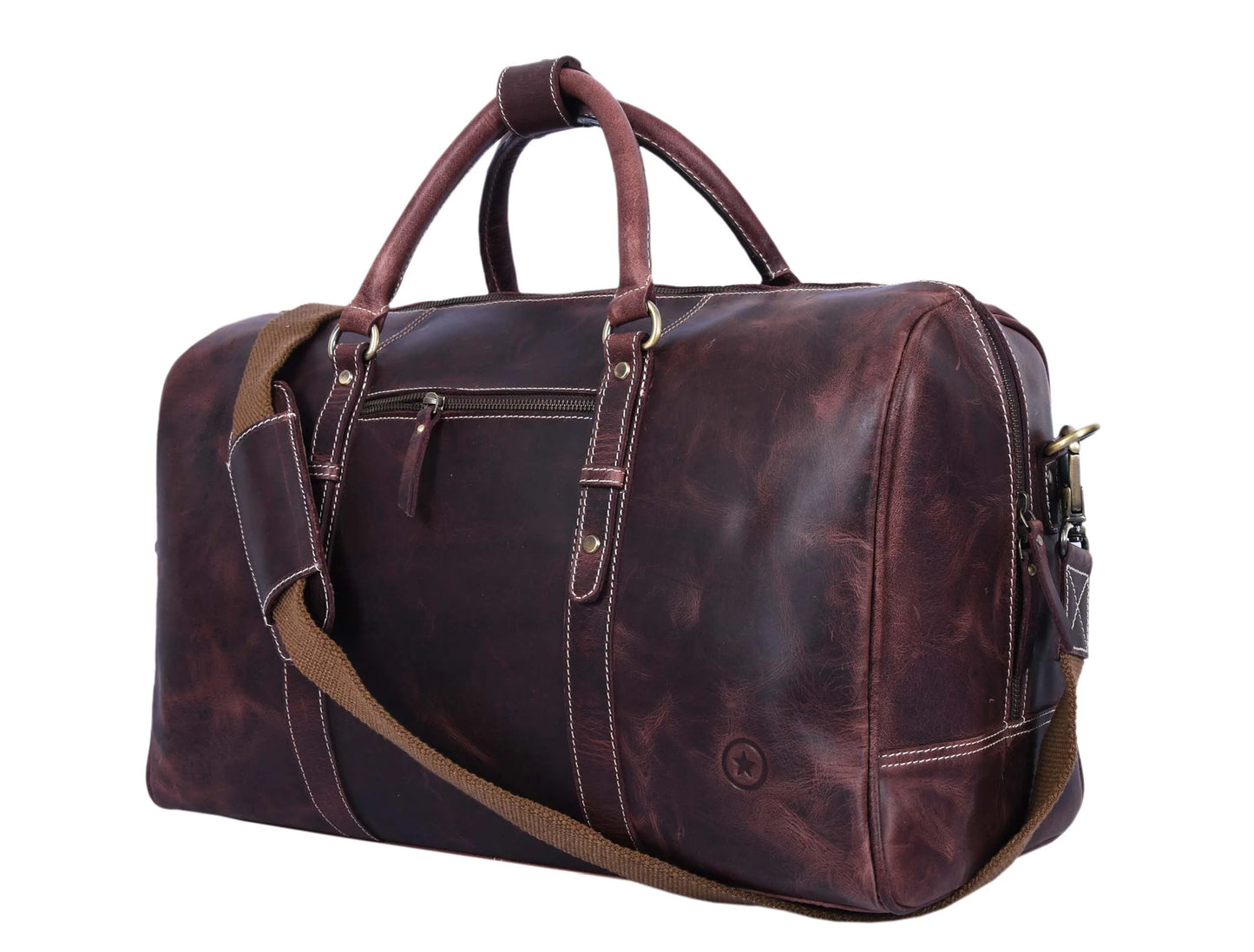 Taranto Leather Weekender Bag - Hickory Brown