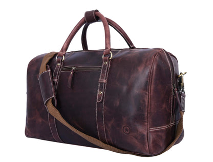 Taranto Leather Weekender Bag - Hickory Brown