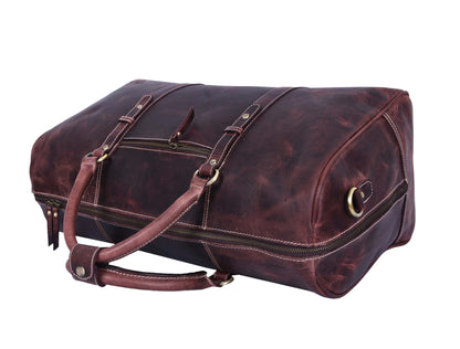 Taranto Leather Weekender Bag - Hickory Brown