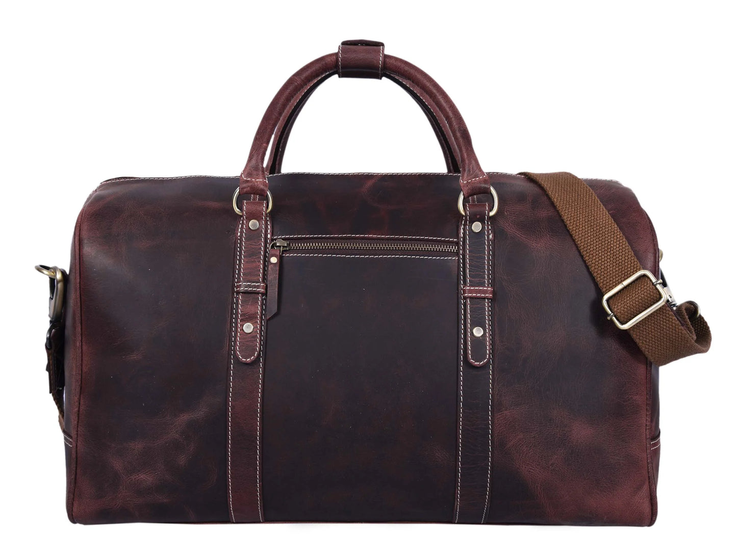 Taranto Leather Weekender Bag - Hickory Brown