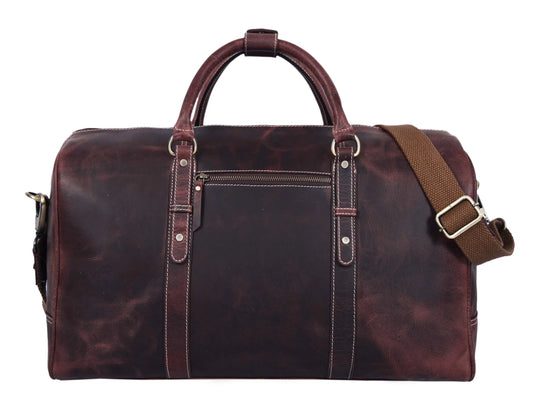 Taranto Leather Weekender Bag - Walnut Brown