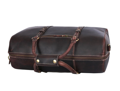 Taranto Leather Weekender Bag Combo - Walnut Brown