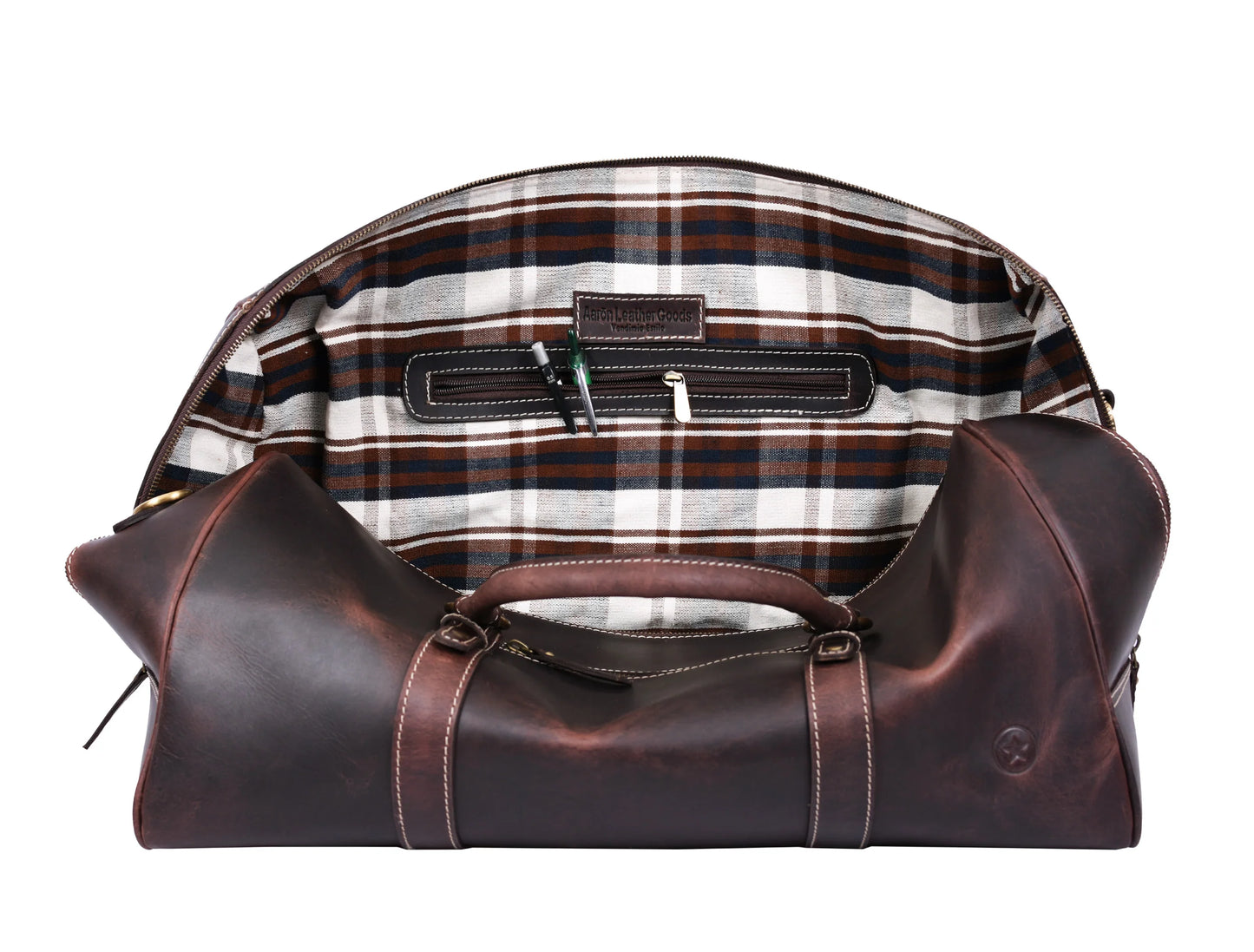 Taranto Leather Weekender Bag Combo - Walnut Brown