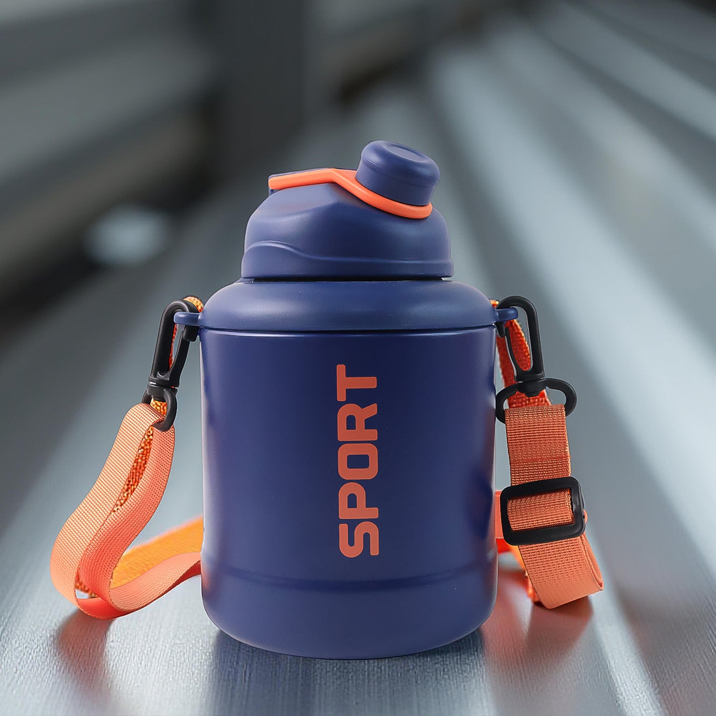 Sports Vacuum Bottle With Shoulder Strap 1 Pc Stylish Mix Design  Size