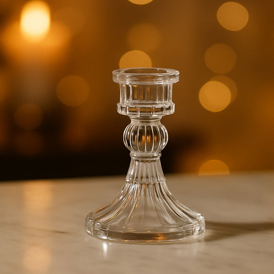 Elegant Crystal Glass Candle Holder Stand (1 Pc)