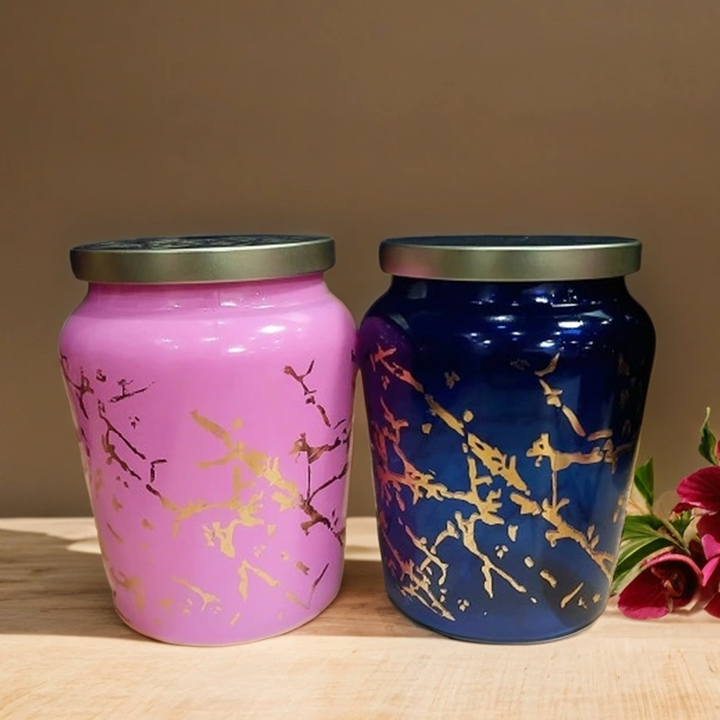 Mithilashri Decorative Storage Jar- Set of 2 (600 ml)