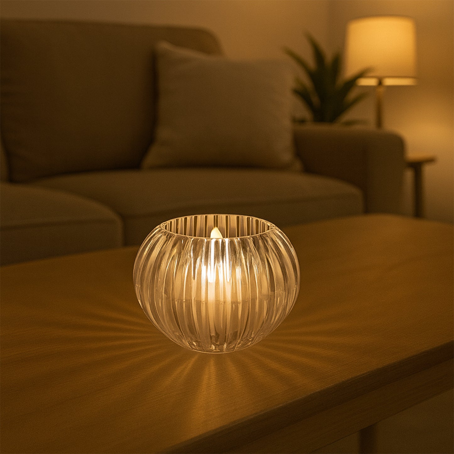 Crystal Design Led Flameless Tealight Candles (6 Pc)