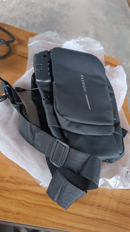 Trendy Anti-theft Crossbody Sling Bag With Usb Charging Port (1 Pc)