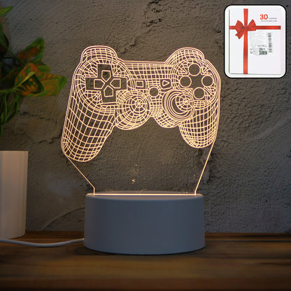 3d Acrylic Led Night Lamp  Game Controller Shape Decorative Light For Gamers (1 Pc)