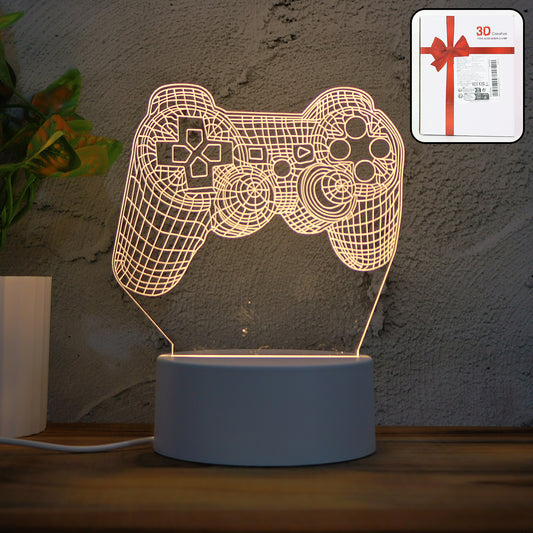 3d Acrylic Led Night Lamp  Game Controller Shape Decorative Light For Gamers (1 Pc)
