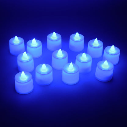 Blue Led Tea Light Candles (24 Pc)
