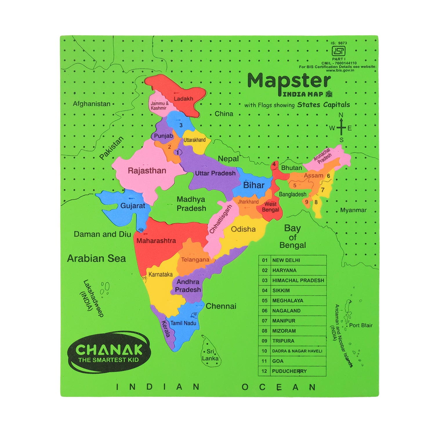 Aditi Mapster India Map Eva Foam Puzzle Set – Gift Fiz