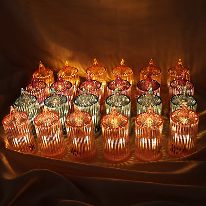 Decorative Flameless Electronic Led Candle Light Set (24 Pc)