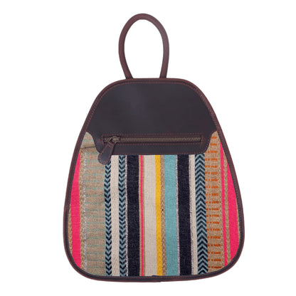 Hampshire Backpack Jacquard with Leather - Brown