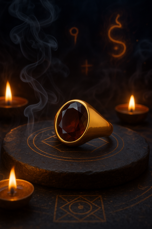 Hessonite (Gomed) Panchdhatu Ring | Lab Certified | Adjustable