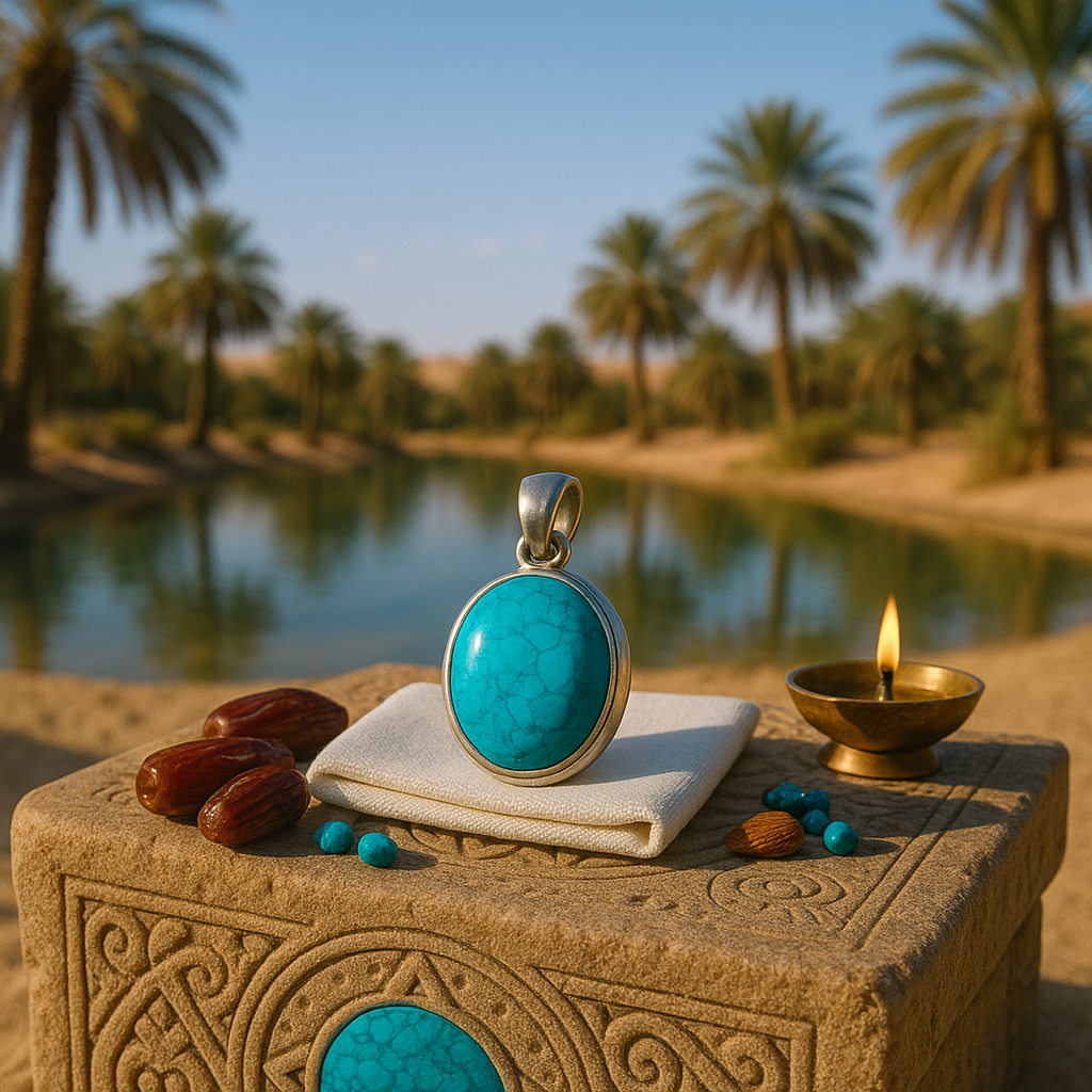 Firozi (Turquoise) Panchdhatu Pendant – Rahu Planet Remedy | Lab Certified