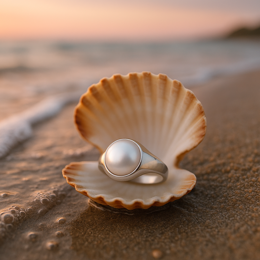 Pearl Sterling Silver Ring | 92.5% Purity | Lab Certified | Adjustable