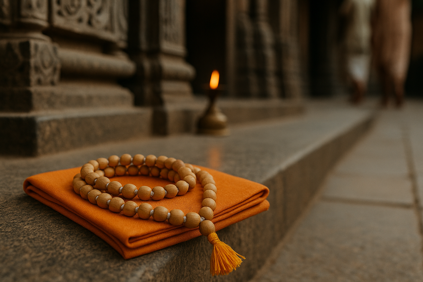Tulsi Mala – 108 Beads | Holy Basil Wood | For Devotion, Purity & Vishnu Worship