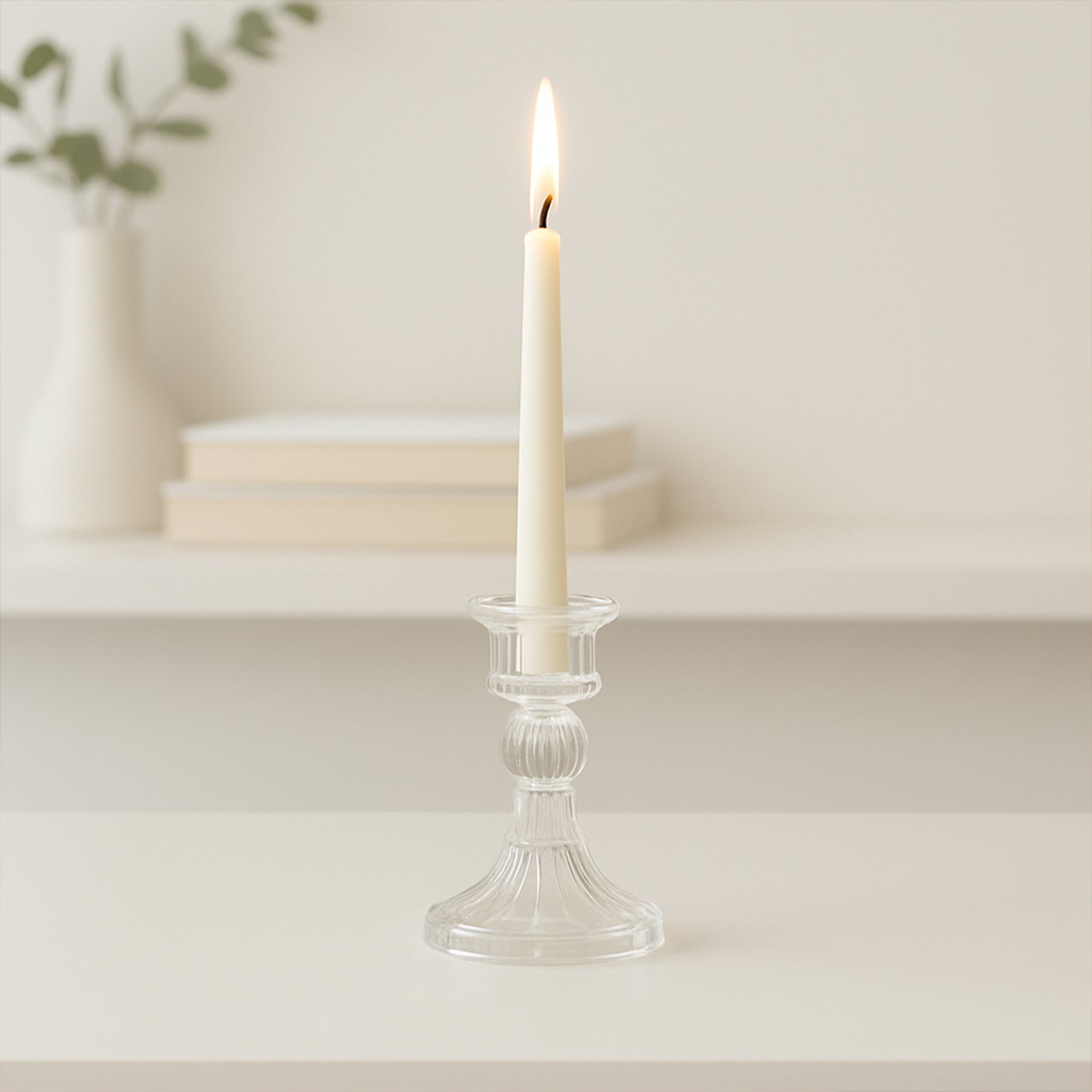 Elegant Crystal Glass Candle Holder Stand (1 Pc)