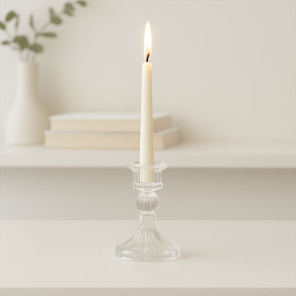 Elegant Crystal Glass Candle Holder Stand (1 Pc)