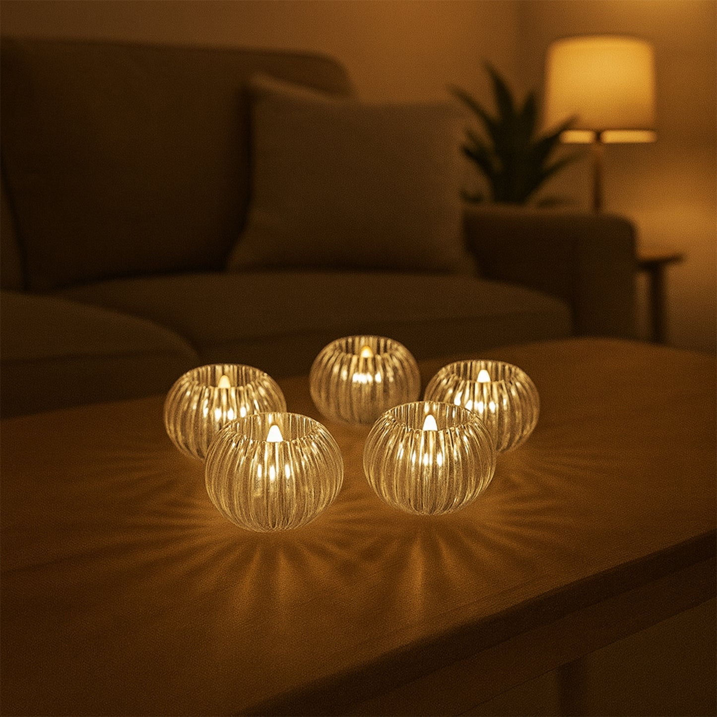 Crystal Design Led Flameless Tealight Candles (6 Pc)