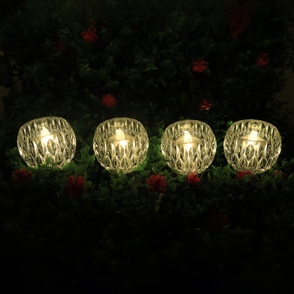 Crystal Design Led Tealight Candles (6 Pc  Set)
