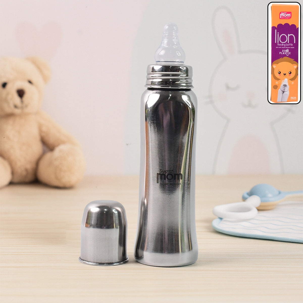 Supermom Lion Stainless Steel Feeding Bottle  250ml