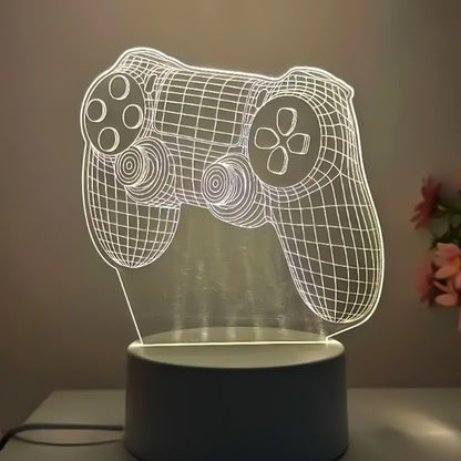3d Acrylic Led Night Lamp  Game Controller Shape Decorative Light For Gamers (1 Pc)