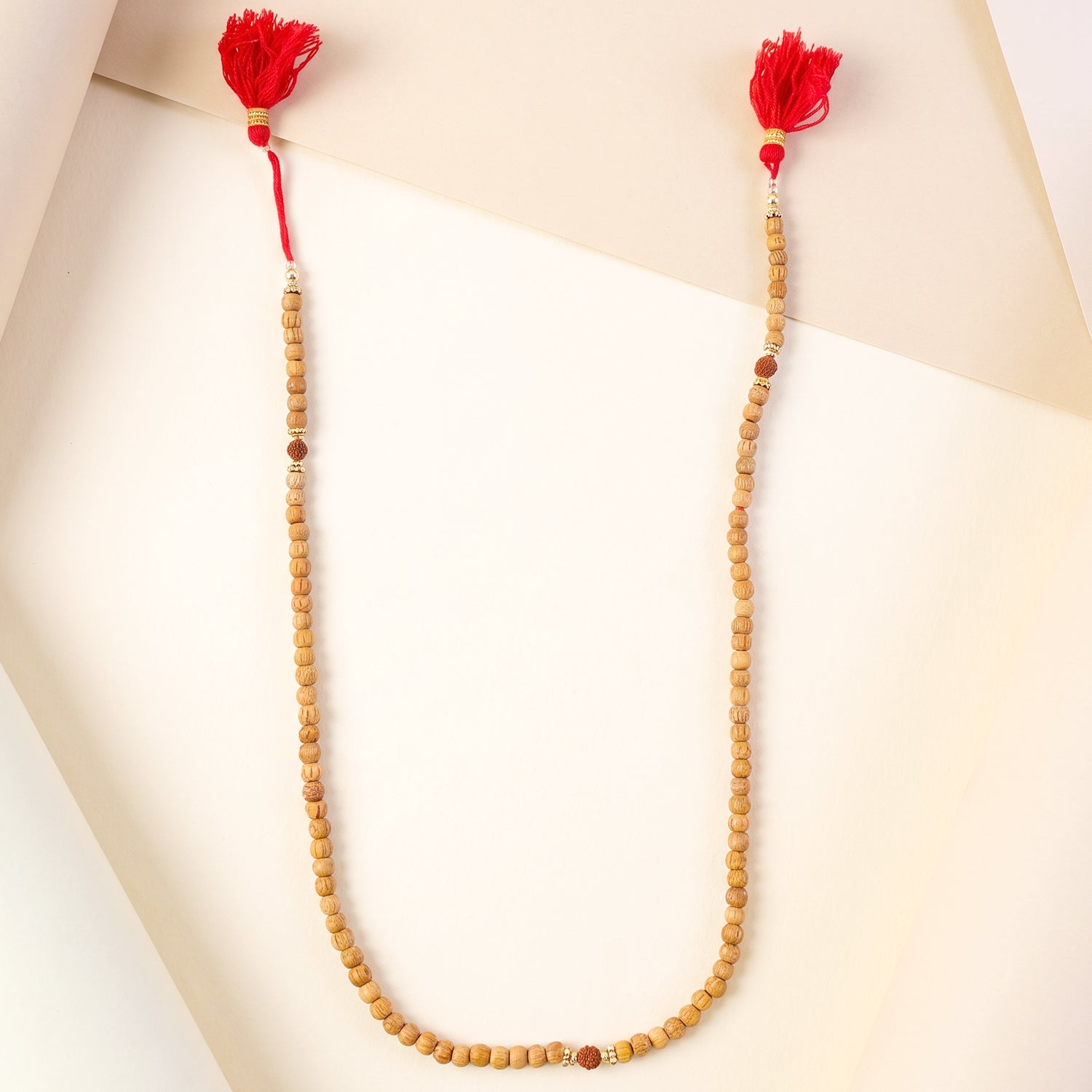 Sandalwood Mala With Rudraksha Beads Chandan Japa Mala For Puja And Wear (1 Pc)