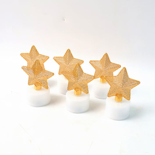 Set Of 6 Decorative Led Star Candles