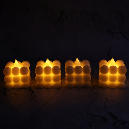 Decorative Led Bubble Candles (4 Pc  Set)