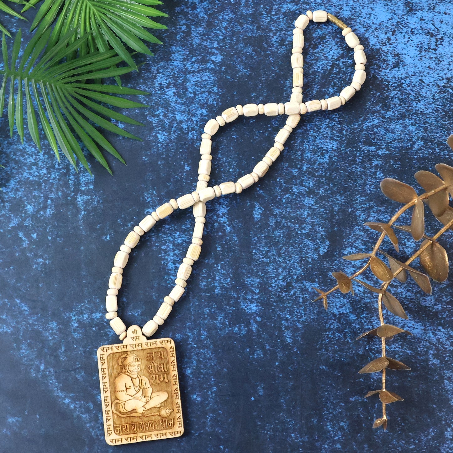 Premium Wooden Hanuman Pendant Mala (1 Pc)